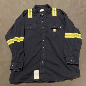 Carhartt Flame Resistant FR Hi Vis Reflective Work Shirt 5XL High Visibility